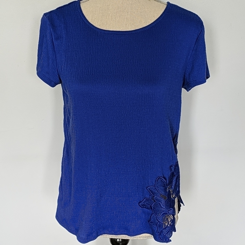 CUPIO | Royal Blue Scoop Neck Top Small